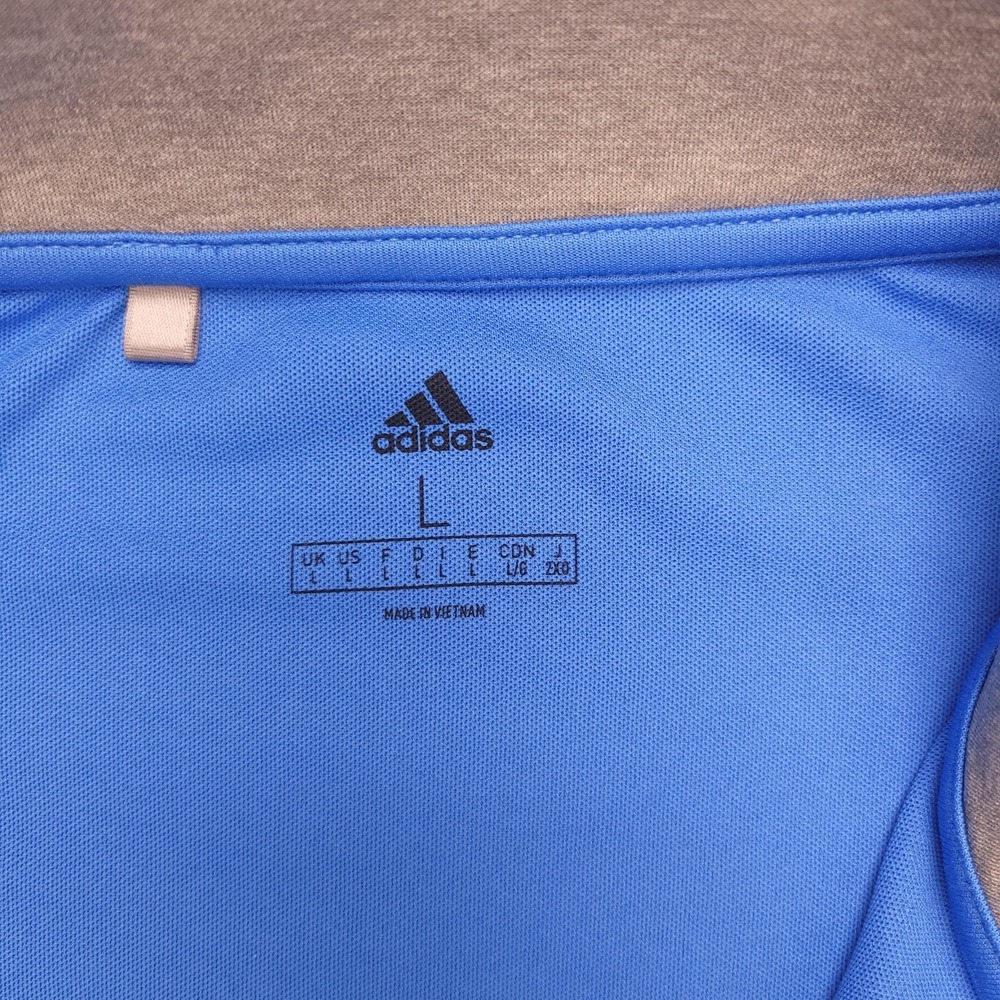 Adidas Pullover Mens‎ Large Blue 1/4 Zip Long Sleeve Golf Blue Spruce Derby - Picture 6 of 14